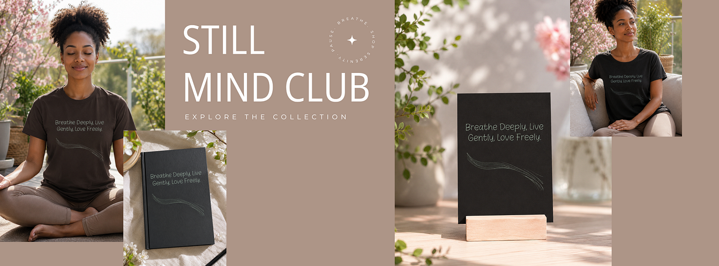 Breathe, Live, Love design collection by Still Mind Club
