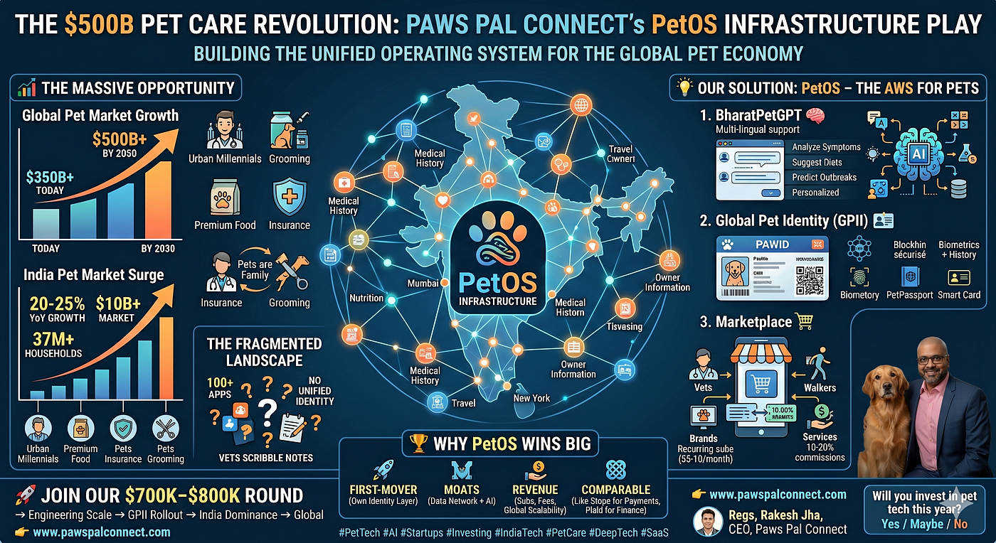 Revolutionizing Pet Care: Introducing Paws Pal Connect’s PetOS — The Future of a $500B Industry