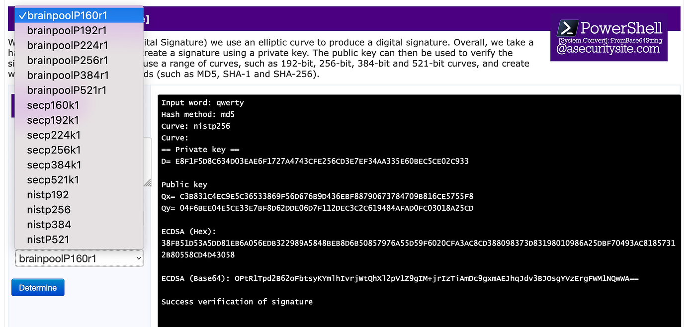 Does Microsoft Powershell Do ECDSA? | by Prof Bill Buchanan OBE FRSE |  ASecuritySite: When Bob Met Alice | Medium