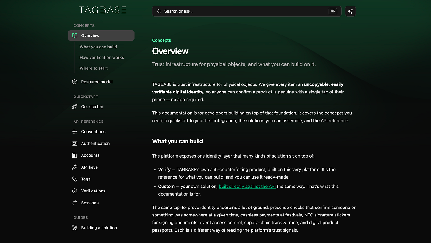 We Just Opened the Doors: TAGBASE Technical Documentation Is Now Live