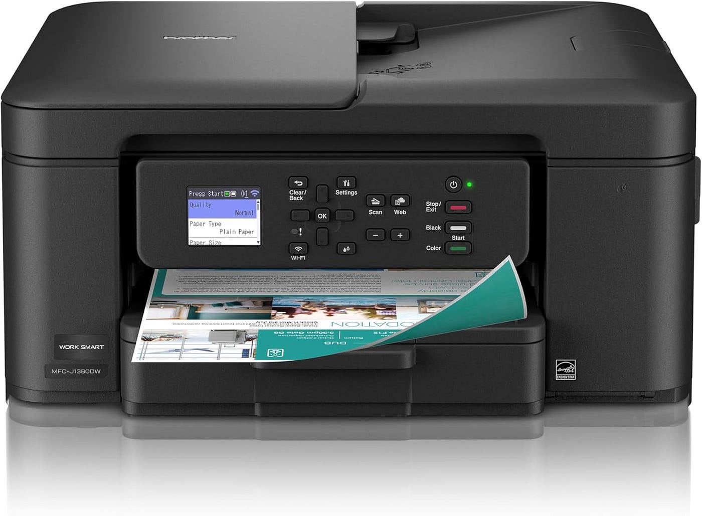 Best Brother Work Smart 1360 Wireless Color Inkjet All-in-One Printer with Automatic Duplex…