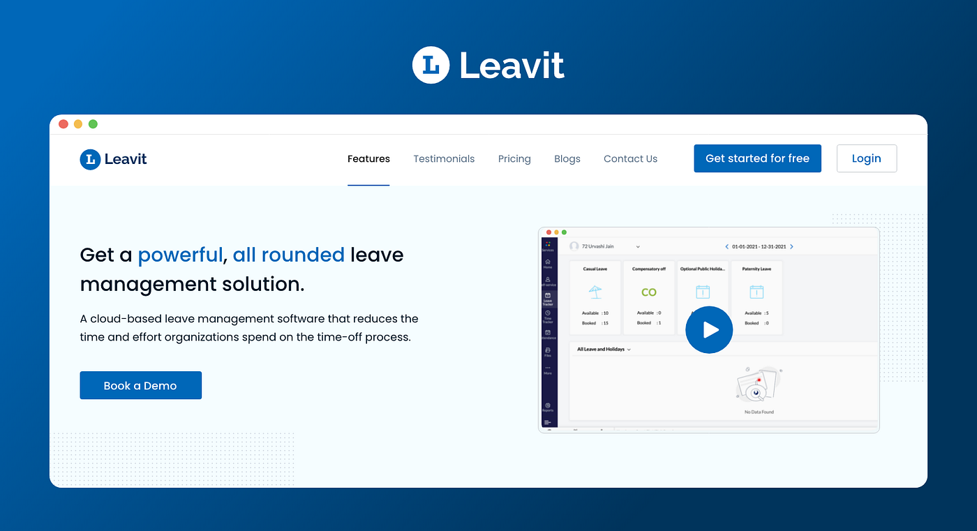 Case study: Web landing page for leave management system | by Urvashi Jain  | Bootcamp