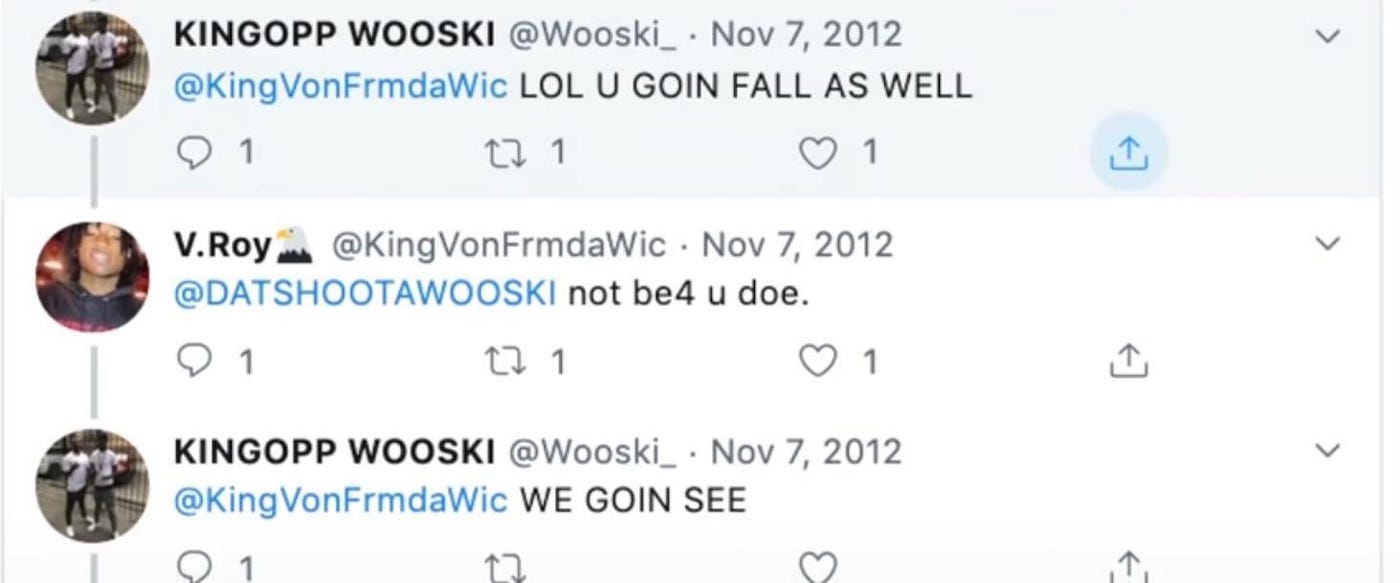 Hood , who's from Oblock says King Von killed over 5 people including K.I &  BossTrell and that they were killing for a name back then, By Best's Point  Of View TV