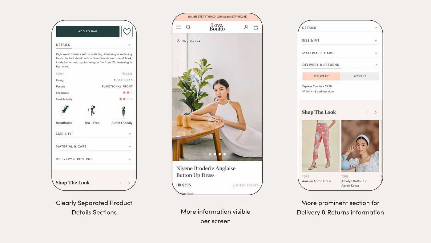 Case study: How we re-designed the product details page user experience at  Love, Bonito, by Aigerim Tulekova