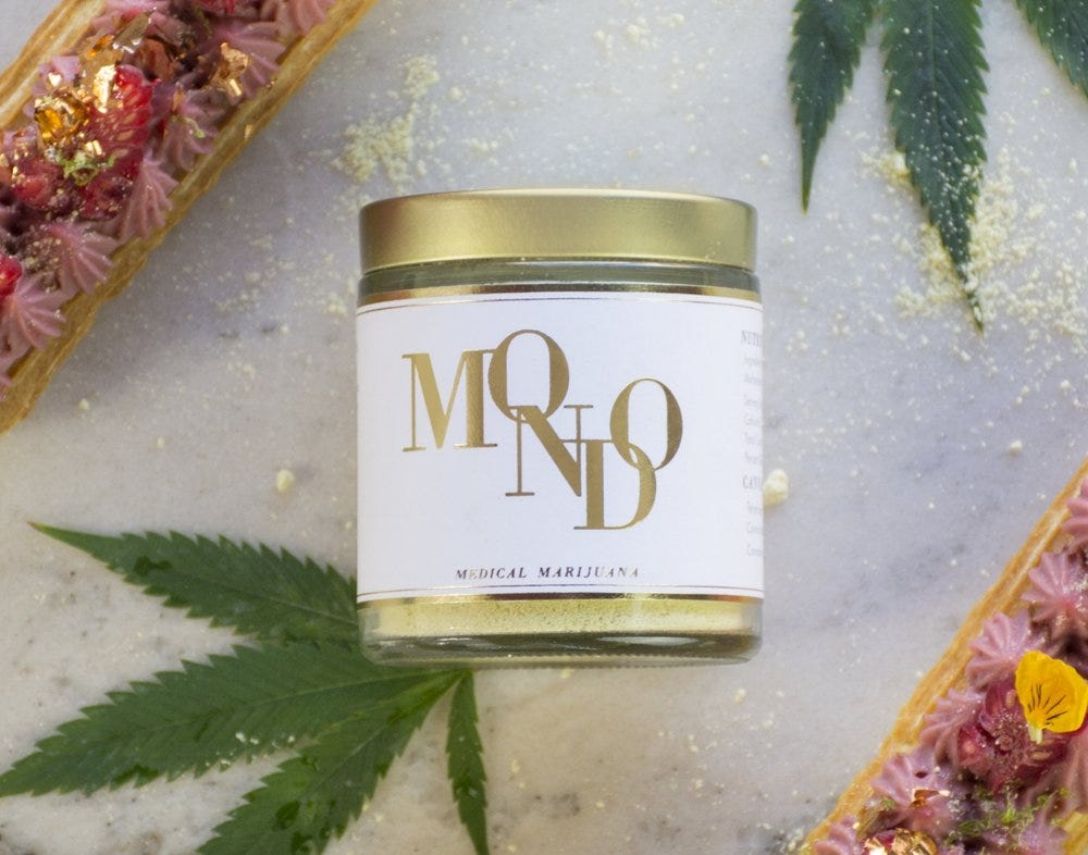 A jar of Mondo cannabis powder.