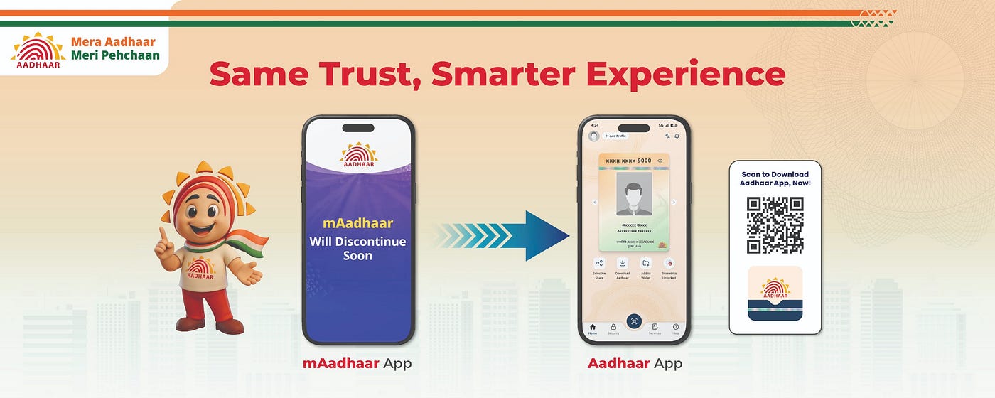 Transition from mAadhaar App to the new Aadhaar App