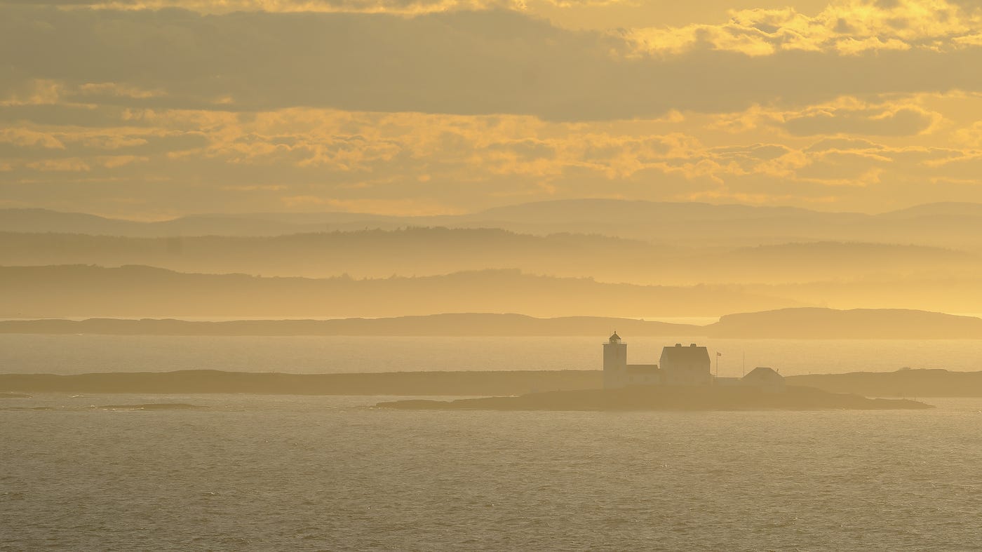 A lighthouse off the coast of Norway.