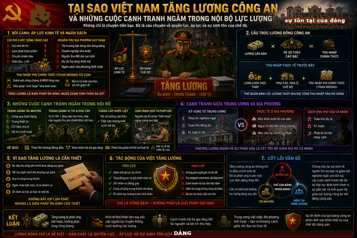 Tại Sao ĐảngTăng Lương Công An — Và Những Cuộc Cạnh Tranh Ngầm Trong Nội Bộ Lực Lượng