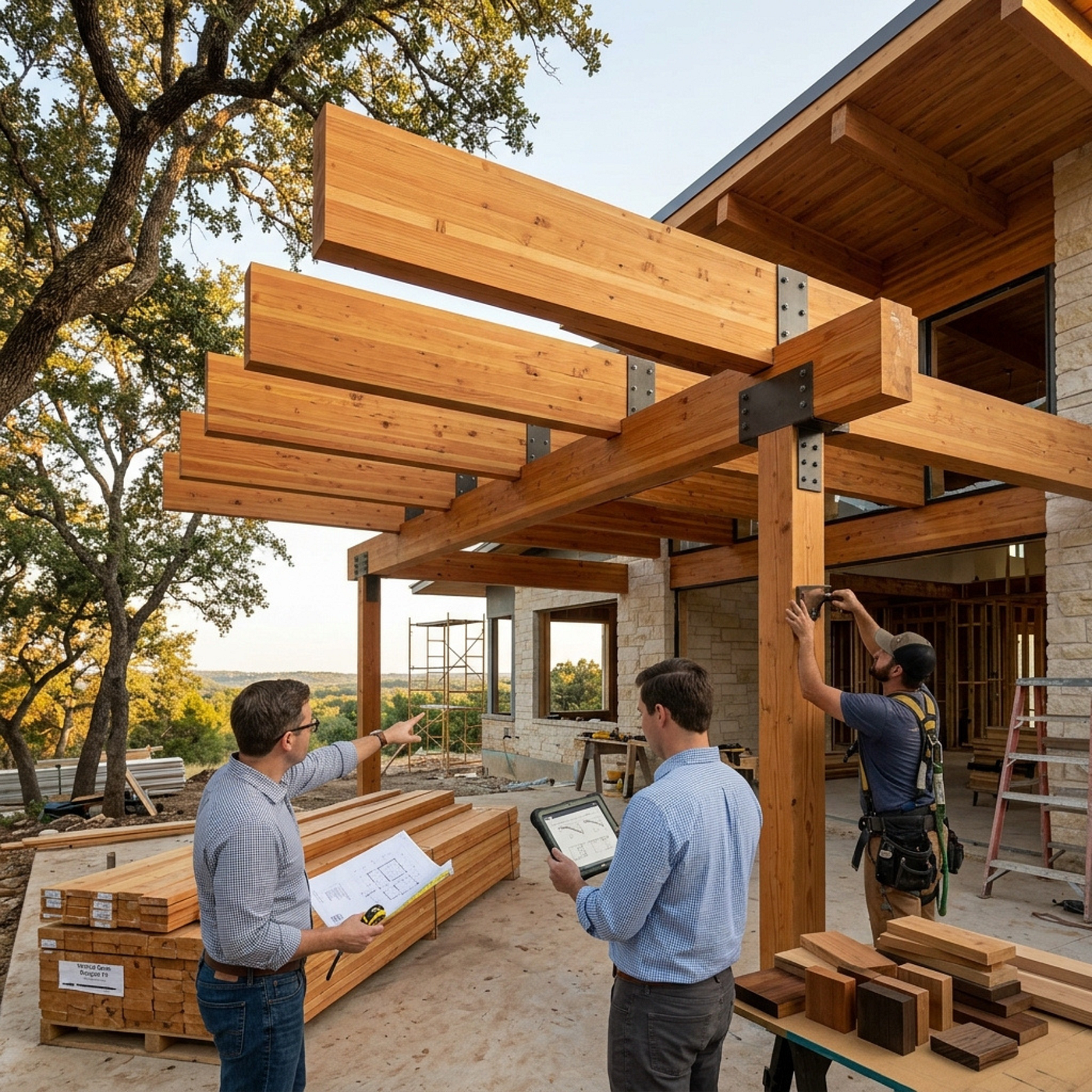 Heavy Timber Cantilevers: Engineering Long-Span Designs for Texas Custom Homes
