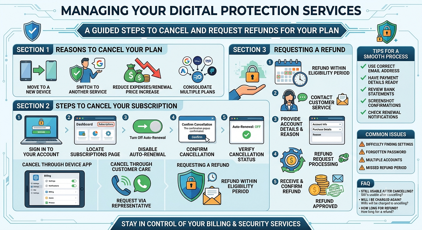 How do I cancel my McAfee subscription and get a refund?