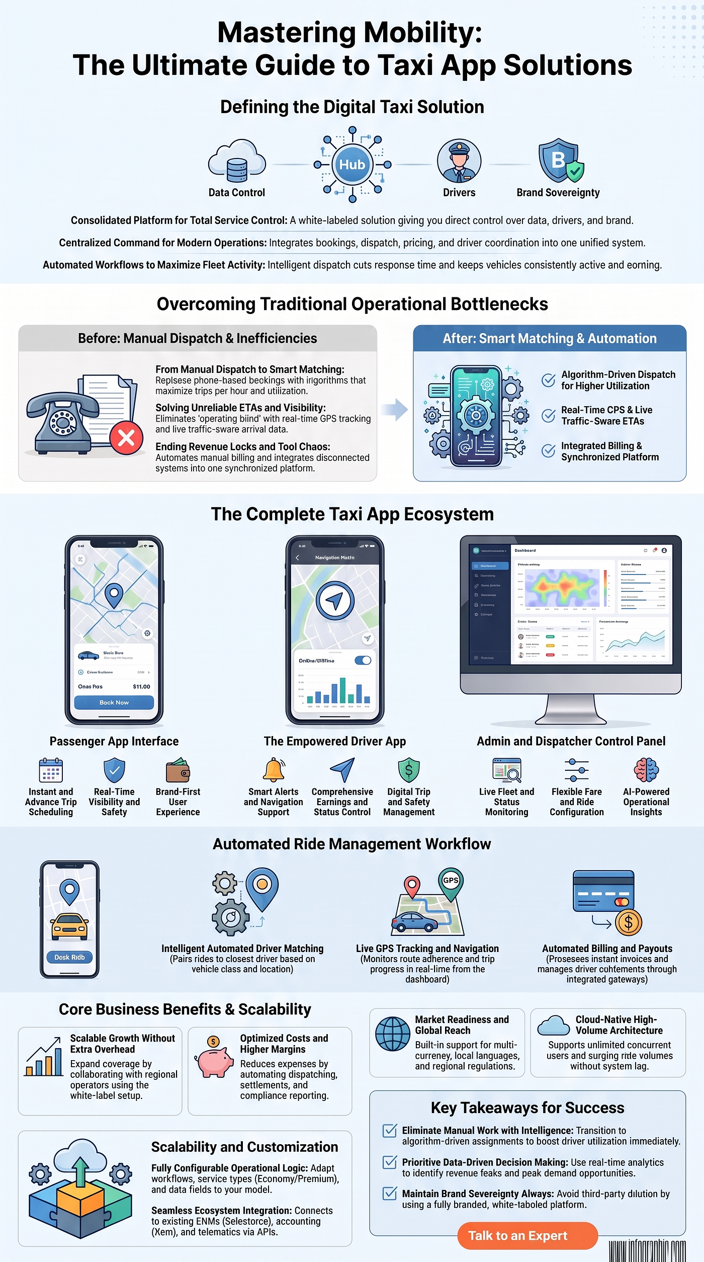 Taxi App Development Explained: Components, Workflow & Business Benefits