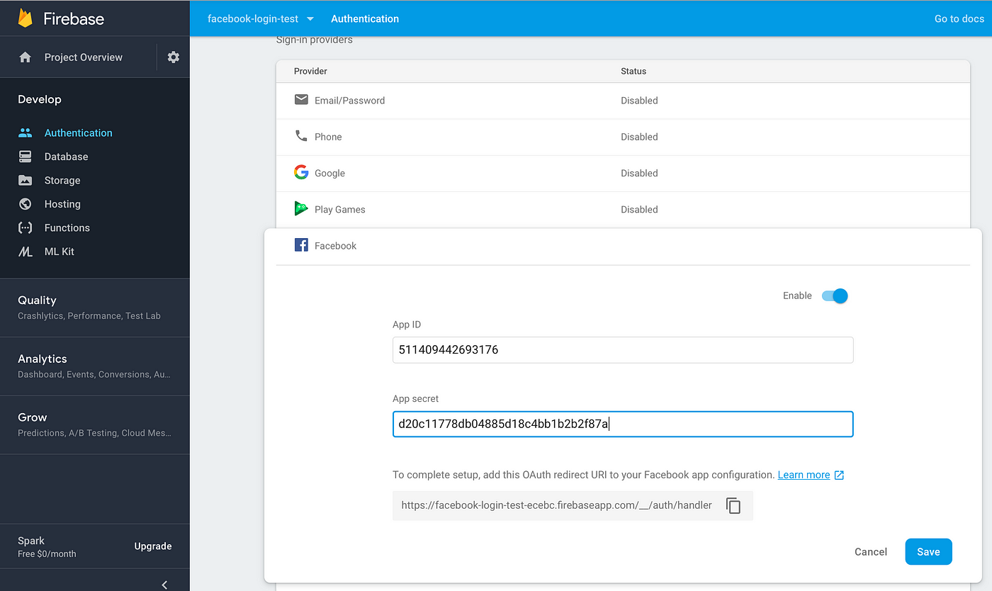 Firebase Auth using Facebook Log-In in Expo, React Native