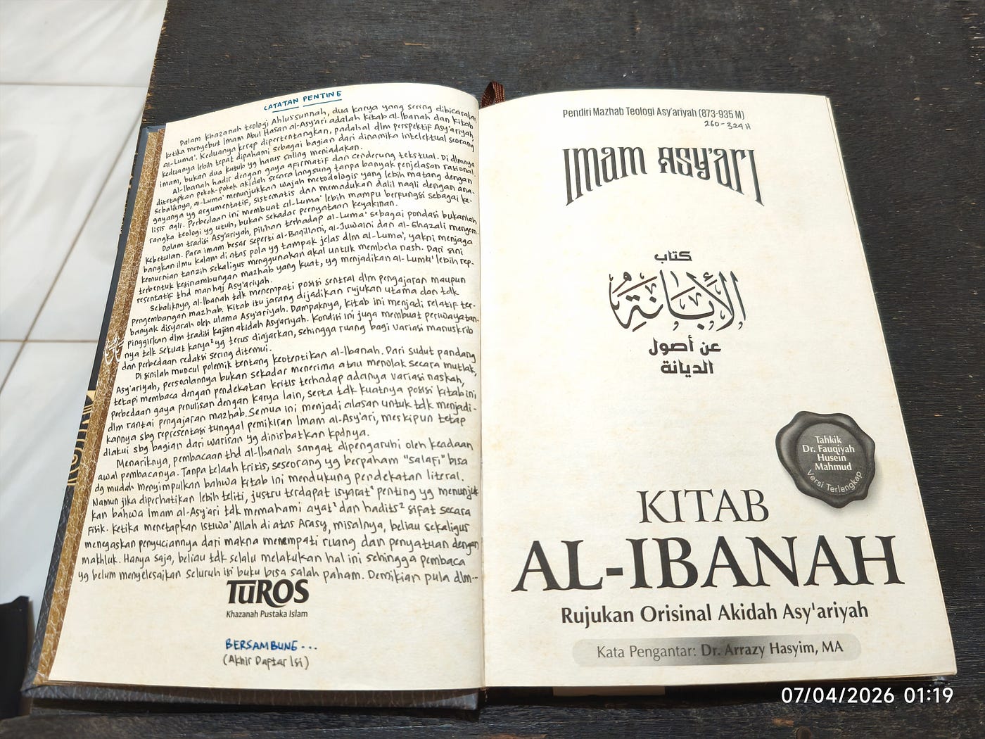 Menimbang Kitab Al-Ibanah dan Kitab Al-Luma’ dalam Manhaj Asy’ariyah