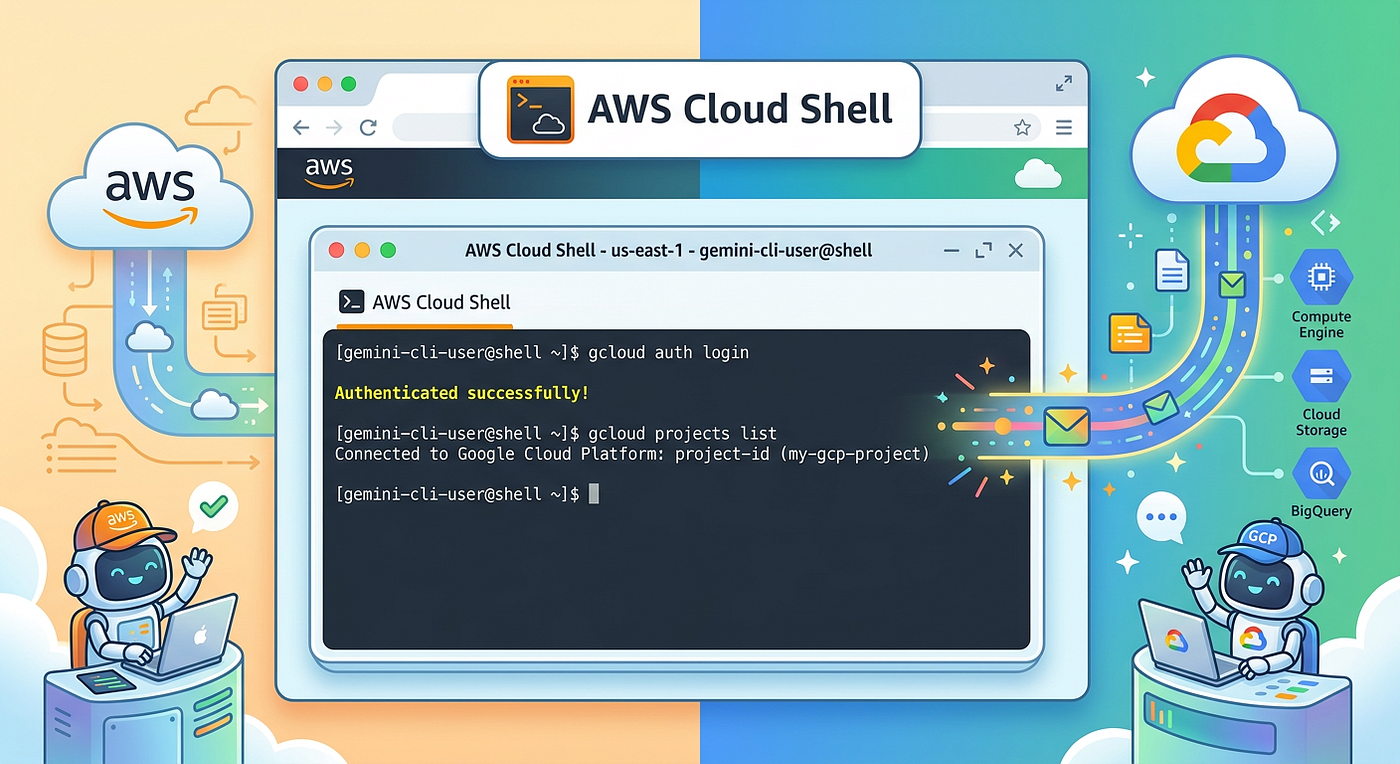 Meeting you where you are at: Gemini CLI on AWS CloudShell | by