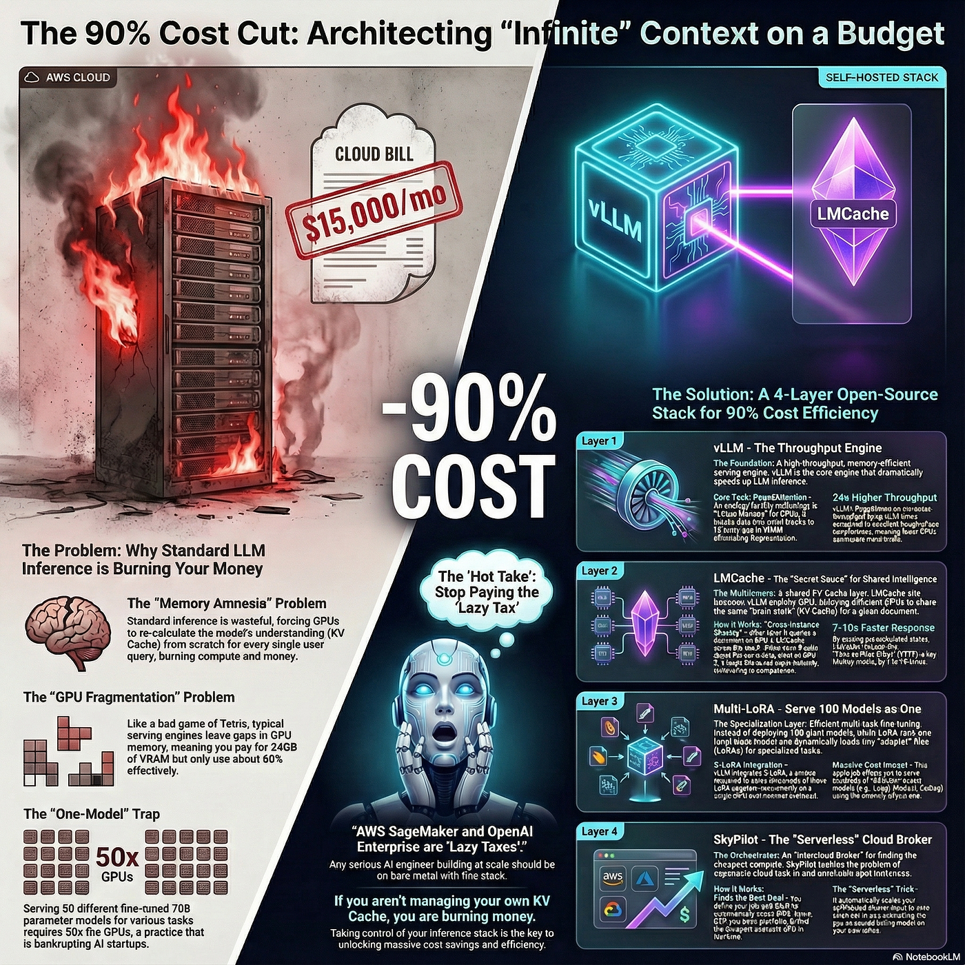 Architecting a 90% Cost Reduction in LLM Inference: The “Infinite Context” Stack 💰