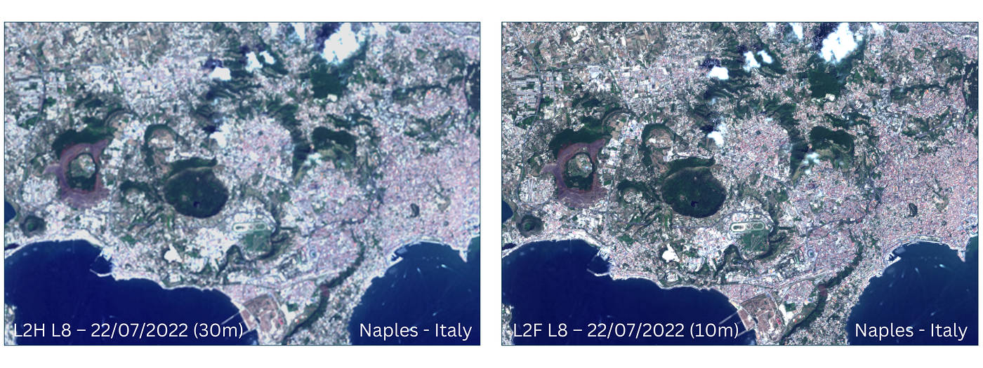 L2H and L2F product images over Naples, Italy. Credit: Enrico Giuseppe Cadau et al.