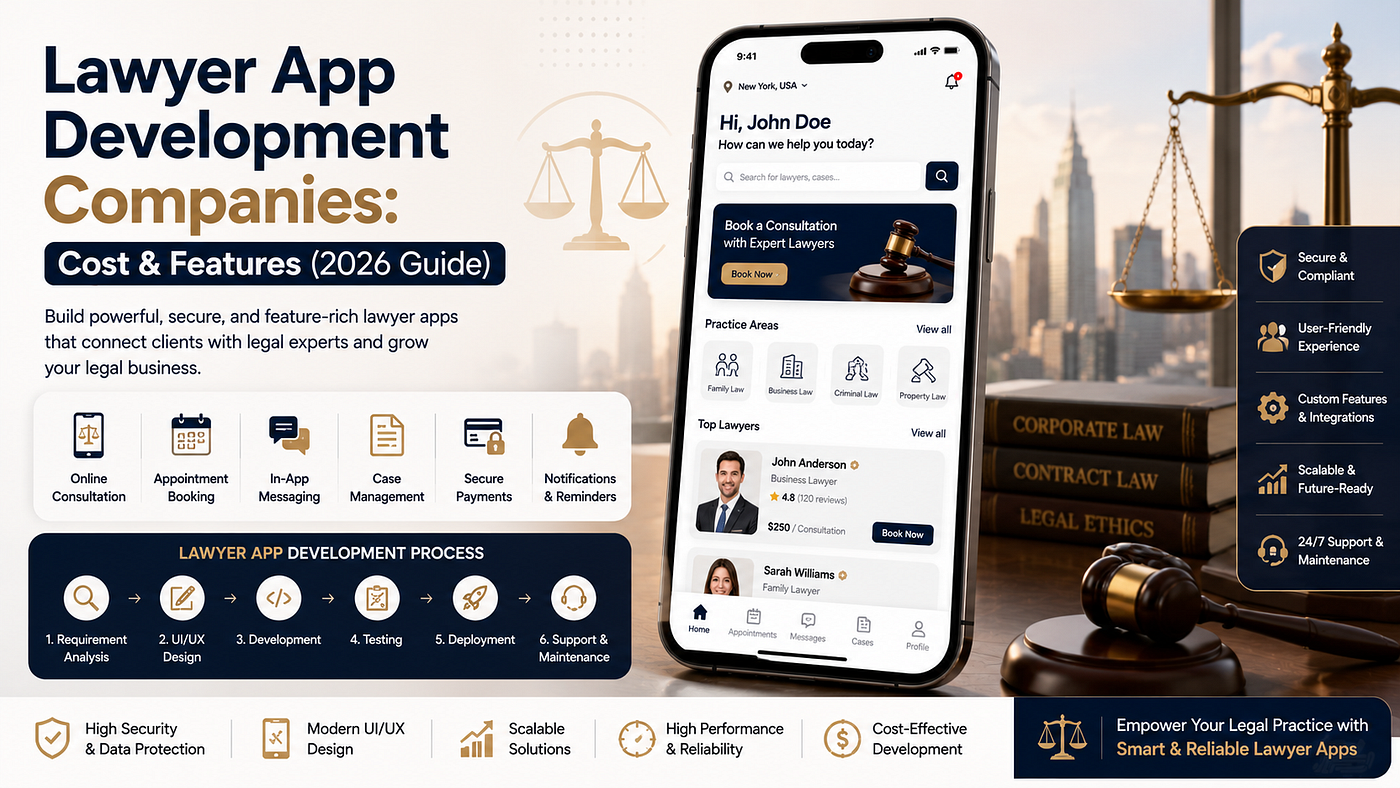 Lawyer App Development Companies: Cost & Features (2026 Guide)