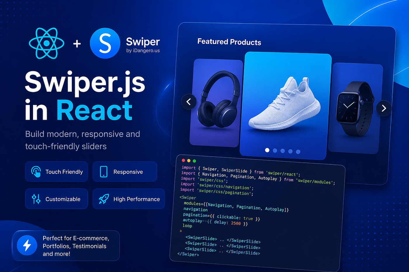 🚀How to Integrate Swiper.js in a React Project (Step-by-Step) for modern slider implementation