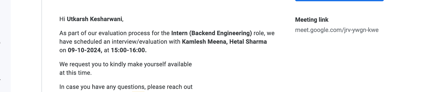 Tata 1Mg SDE Intern I