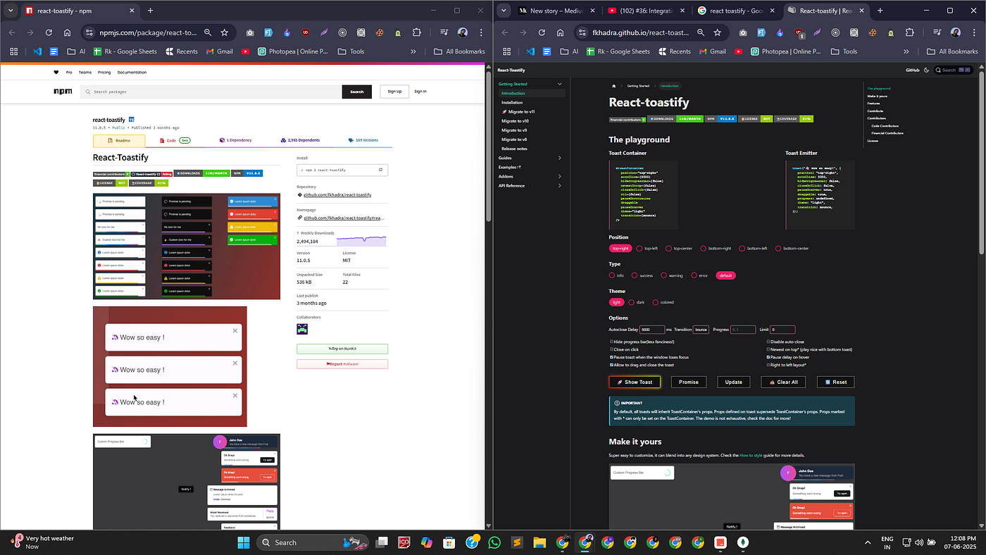 React JS | react toastify