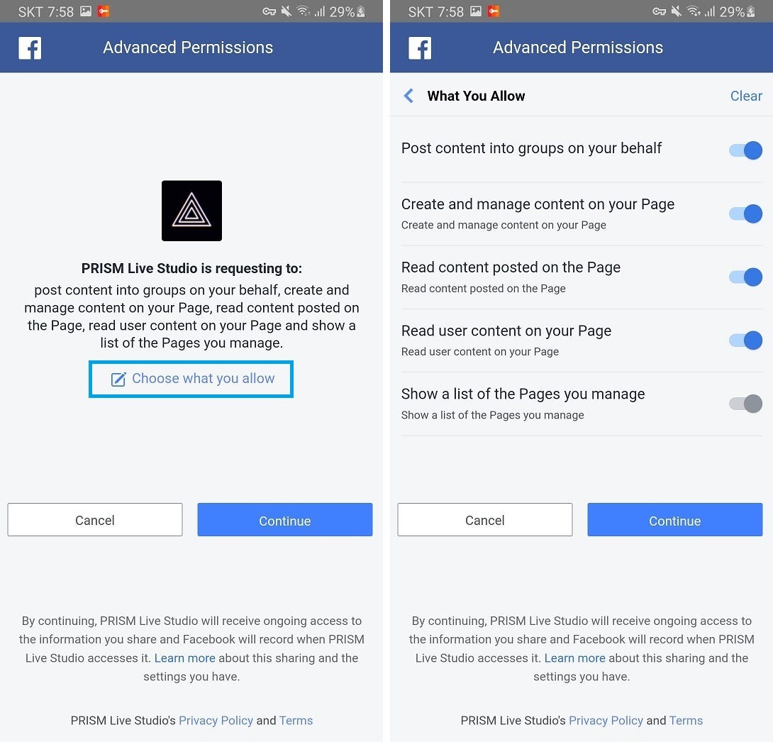 Permissions settings for the PRISM app or additional settings within  Facebook may be required for Facebook streaming. | by PRISM Live Studio.  Official | Medium