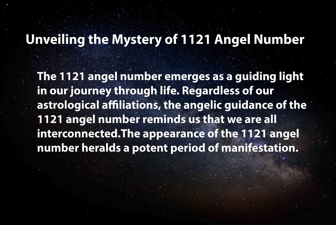 1121 angel number : Unveiling the Mystery of 1121 Angel Number | by George  Raoul | Apr, 2024 | Medium