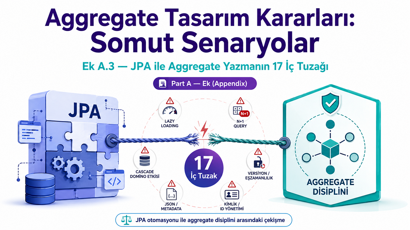 Aggregate Tasarım Kararları: Somut Senaryolar — Ek A.3 — JPA ile Aggregate Yazmanın 17 İç Tuzağı