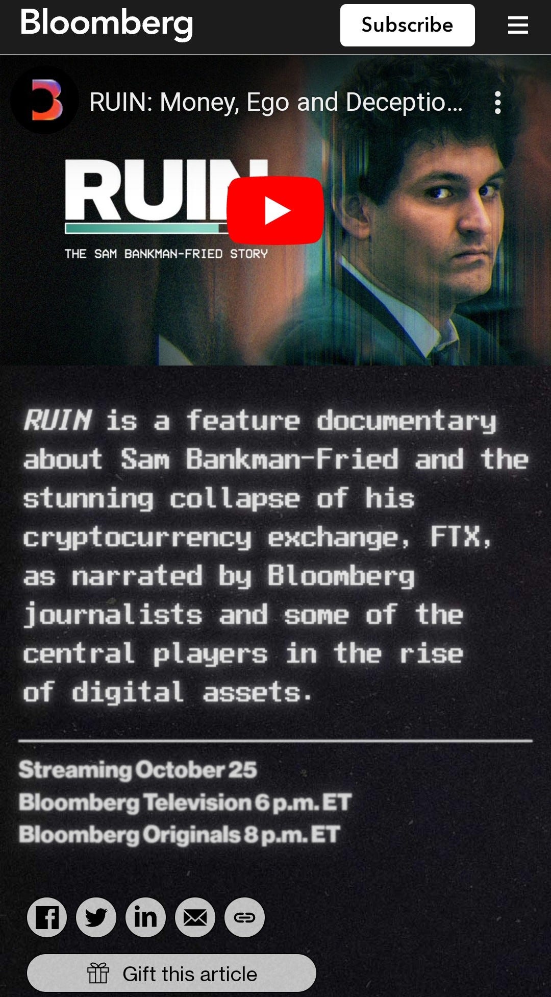 Ruin: Money, Ego and Deception at FTX — The Sam Bankman-Fried Story”  Documentary and Trailer | by SHEENA RICARTE | Medium