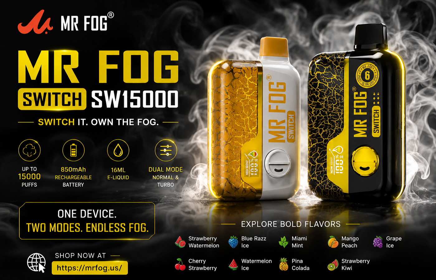 MR FOG SWITCH SW15000: Dual Modes, Long-Lasting Performance, and Bold Flavor Choices