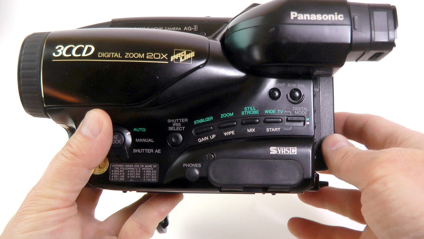 The smallest 3CCD SVHS camcorder. The Panasonic AG3 Super VHS