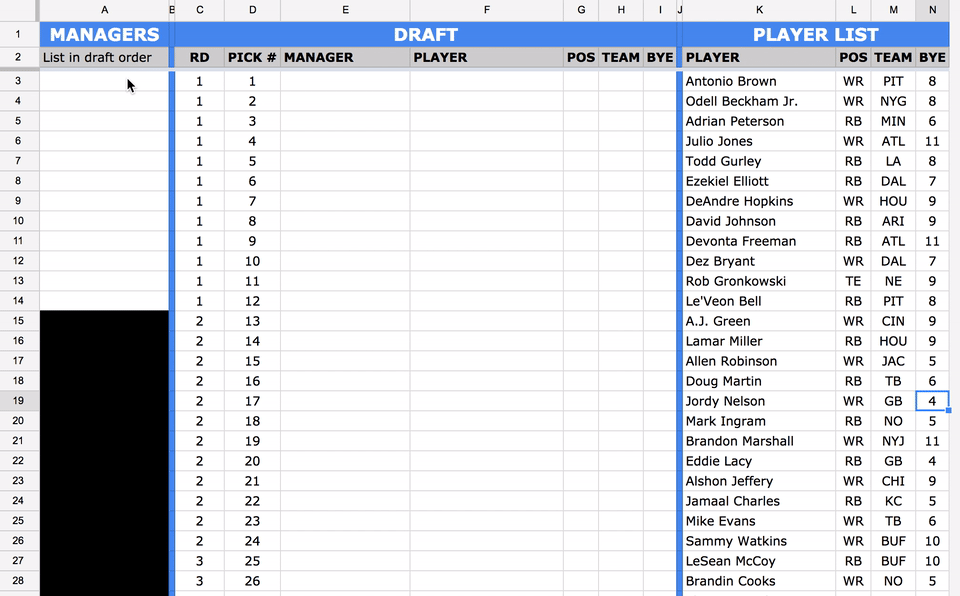 Fantasy football draft order deals