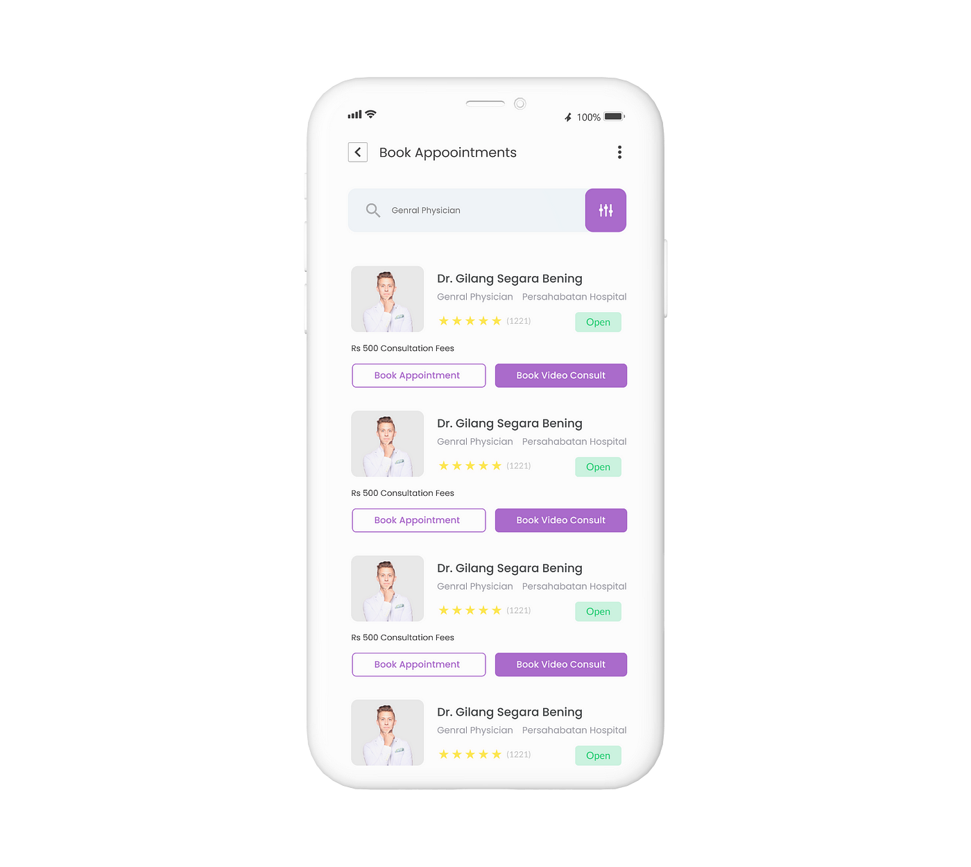 UX Case study: Doctor's appointment booking app, by Vidya Vijayanand