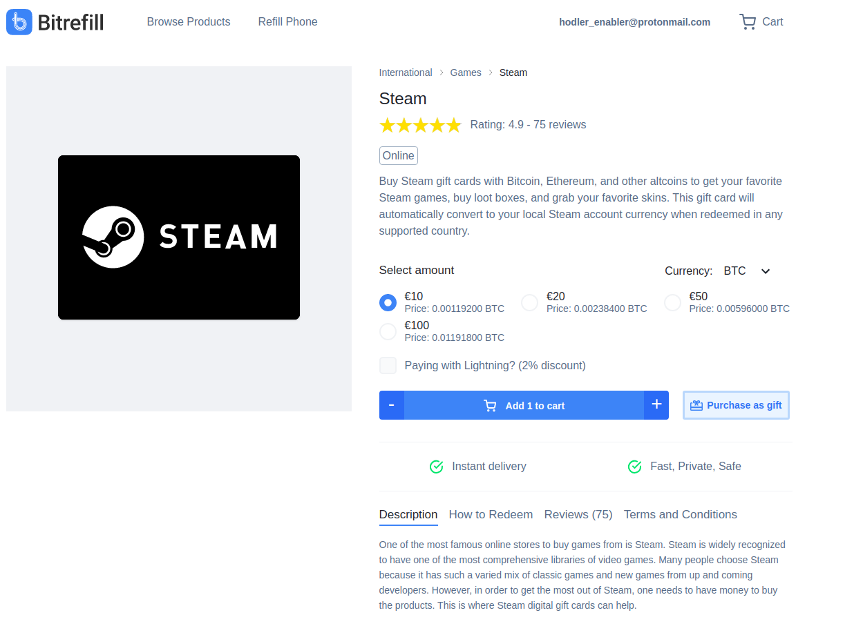 QuickStart Guide: Buying with Bitcoin at Bitrefill | by Bitrefill |  Bitrefill Help Center | Medium