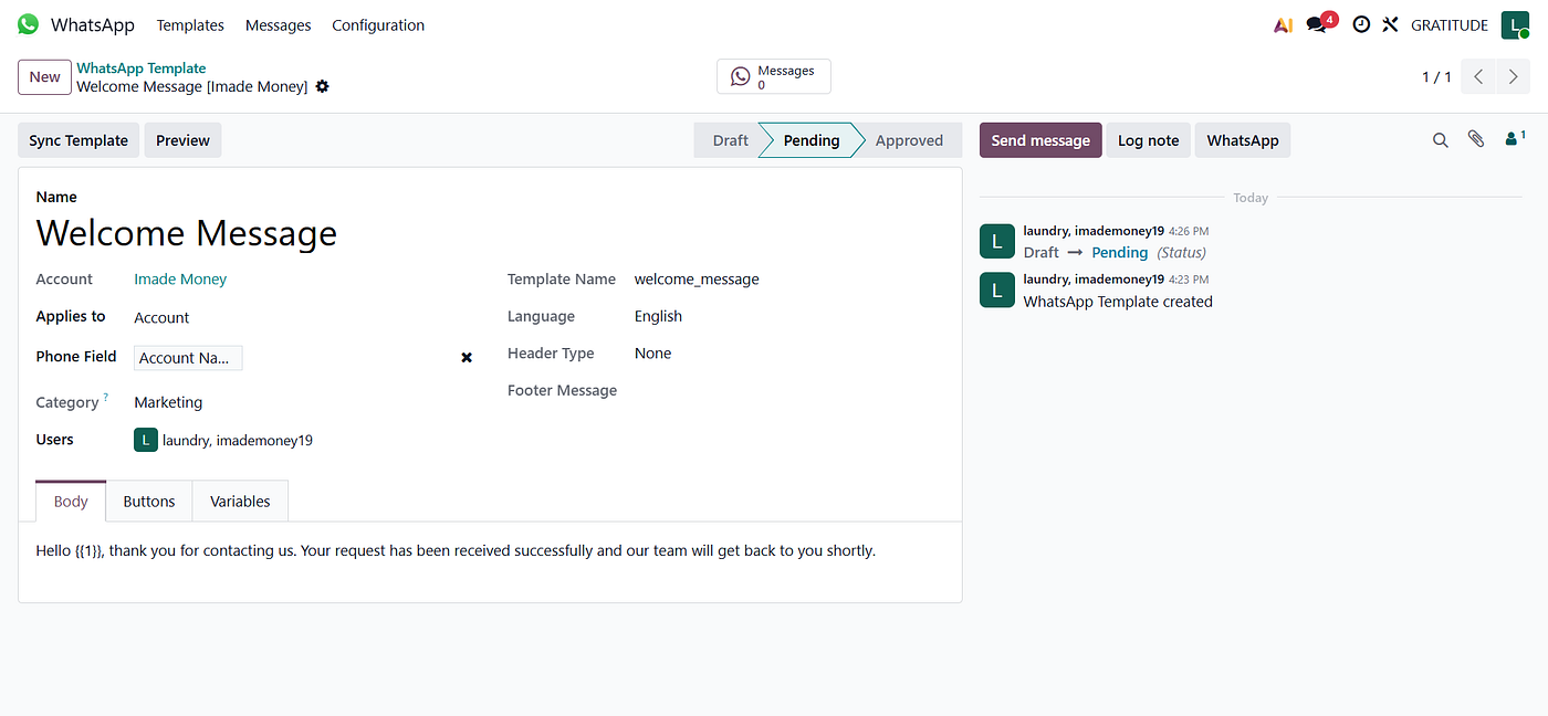 From Confusion to Automation: My First Odoo WhatsApp API Integration