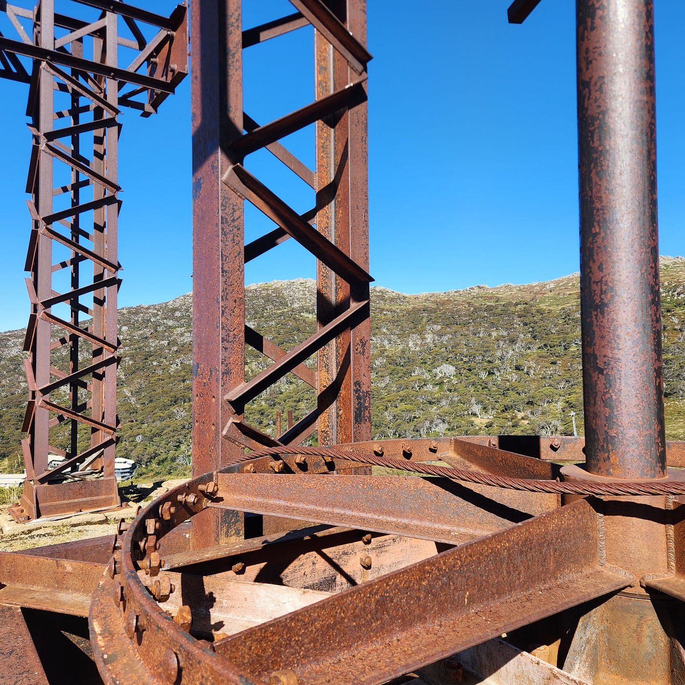 An old chairlift or T-bar near the Pulpit T-bar