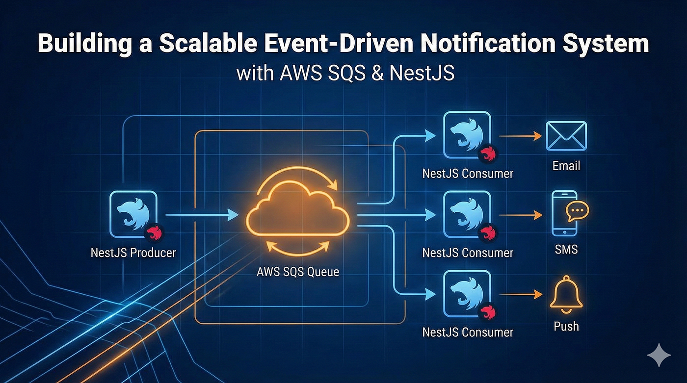 Building a Scalable Event-Driven Notification System with AWS SQS and  NestJS | by Anurag singh | CodeToDeploy | Dec, 2025 | Medium