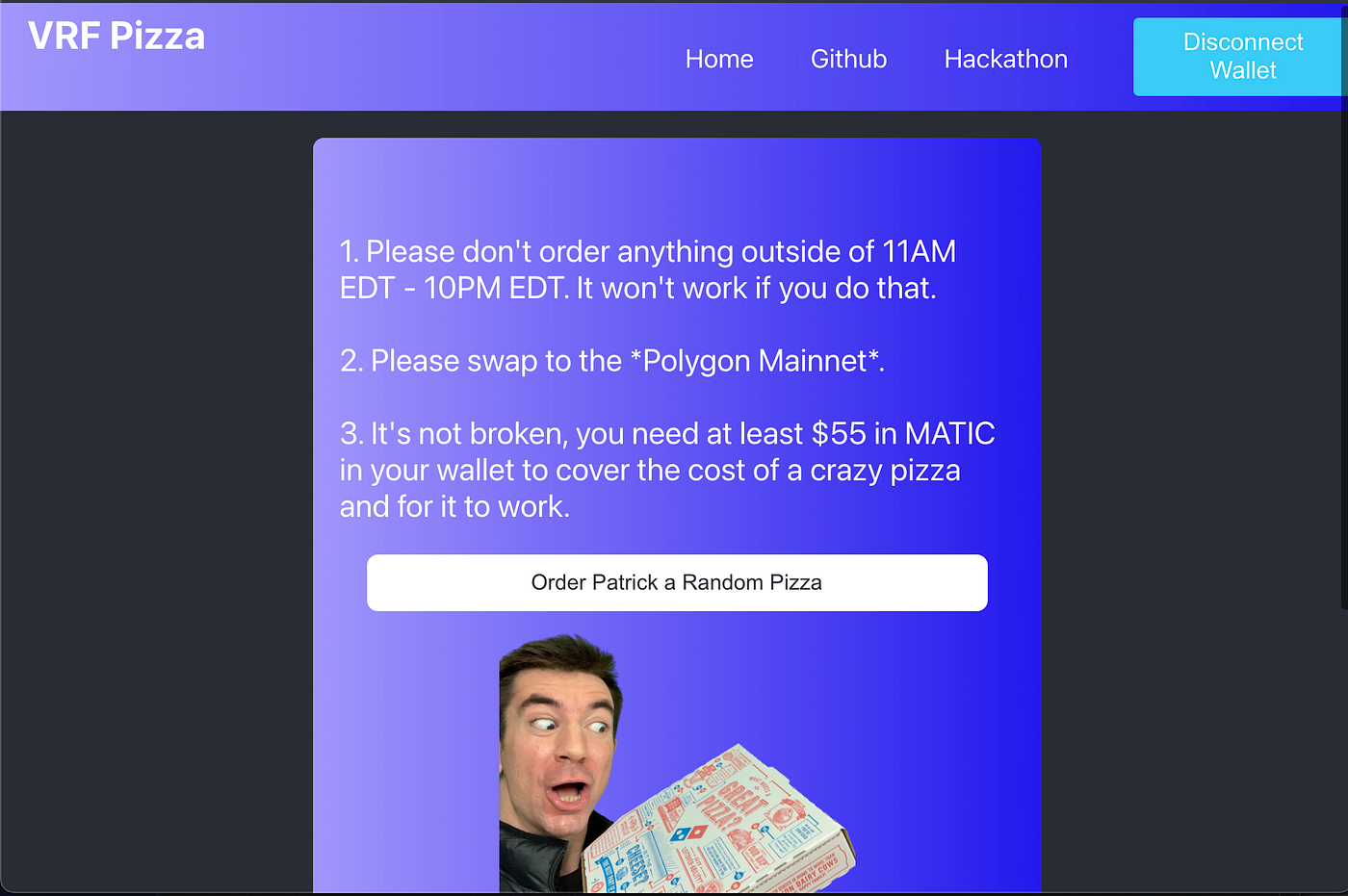 Ordering Pizza through a Smart Contract | by Patrick Collins | Coinmonks |  Medium
