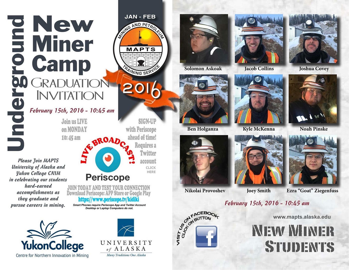 MAPTS Underground Mine Training Graduation Invite: Click on the link below to access the…