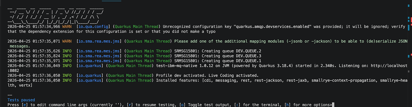 Quarkus + IBM MQ + Quarkus Messaging + Native GraalVM