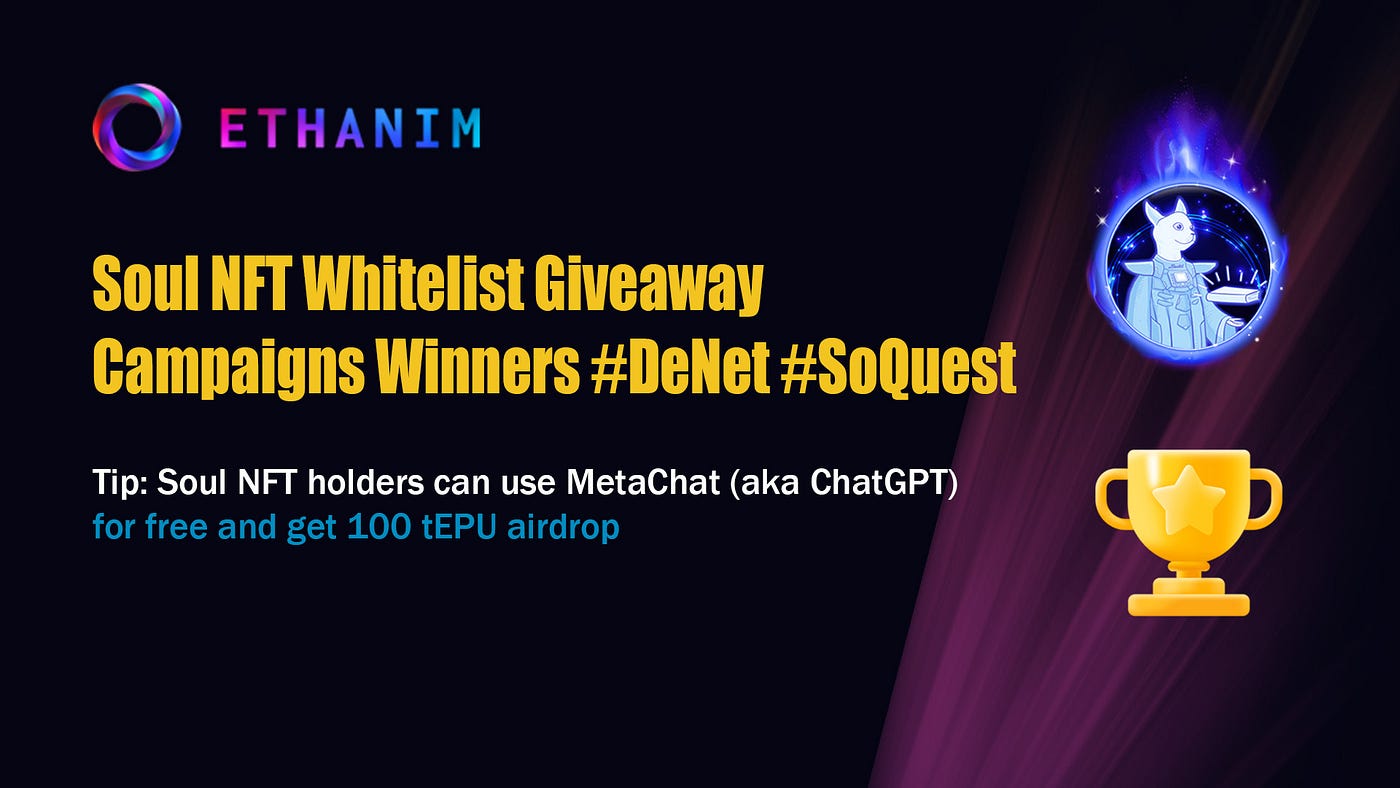 🏆 #DeNet #SoQuest Soul NFT Whitelist Giveaway Campaigns Winners 🏆