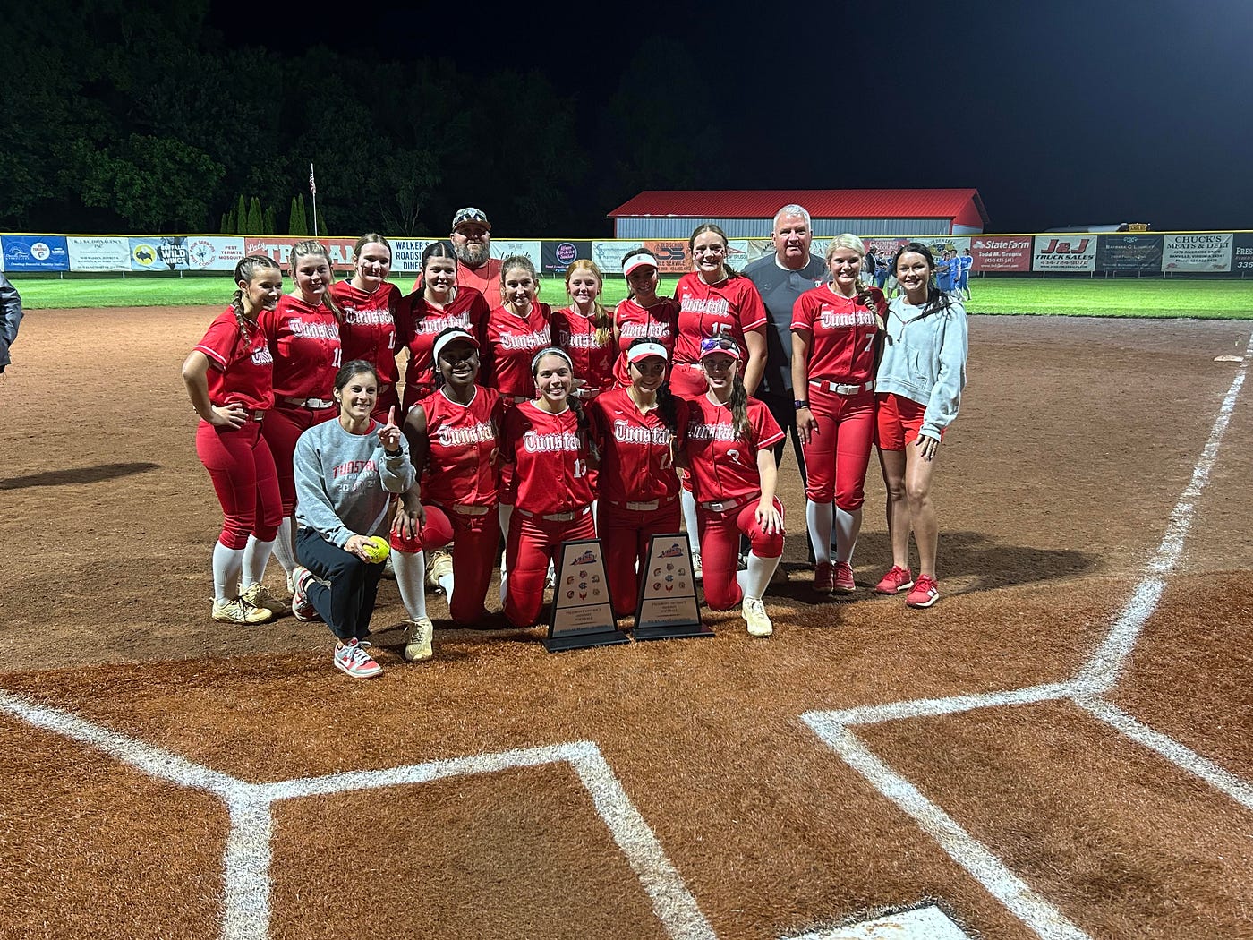 VIDEO: Tunstall softball gives head coach Rudder first Piedmont District Tournament title with a…