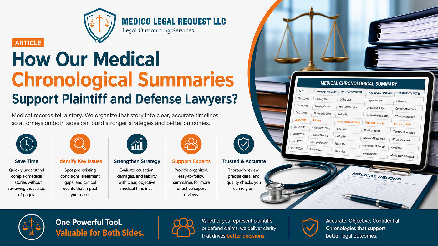 Medical Chronologies and Summaries by Medico Legal Request LLC