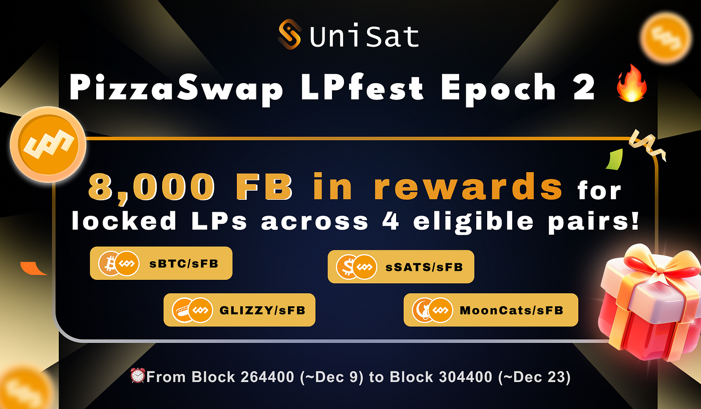 2024.12 PizzaSwap LPfest Epoch 2 is coming | by UniSat | Medium