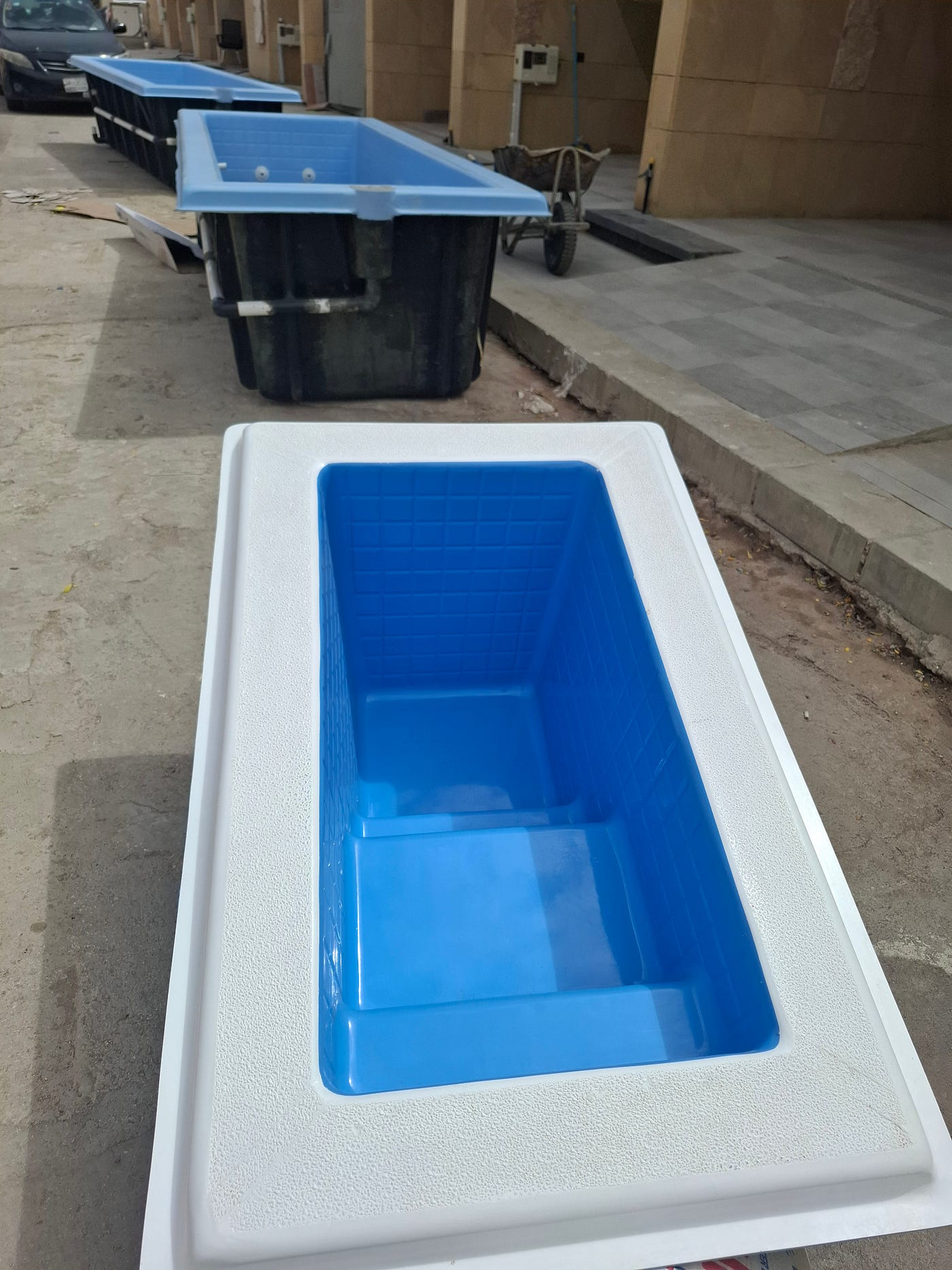 Large Scale Fiberglass Swimming Pool Project — 10 Units for Kalma Real Estate Development in Riyadh