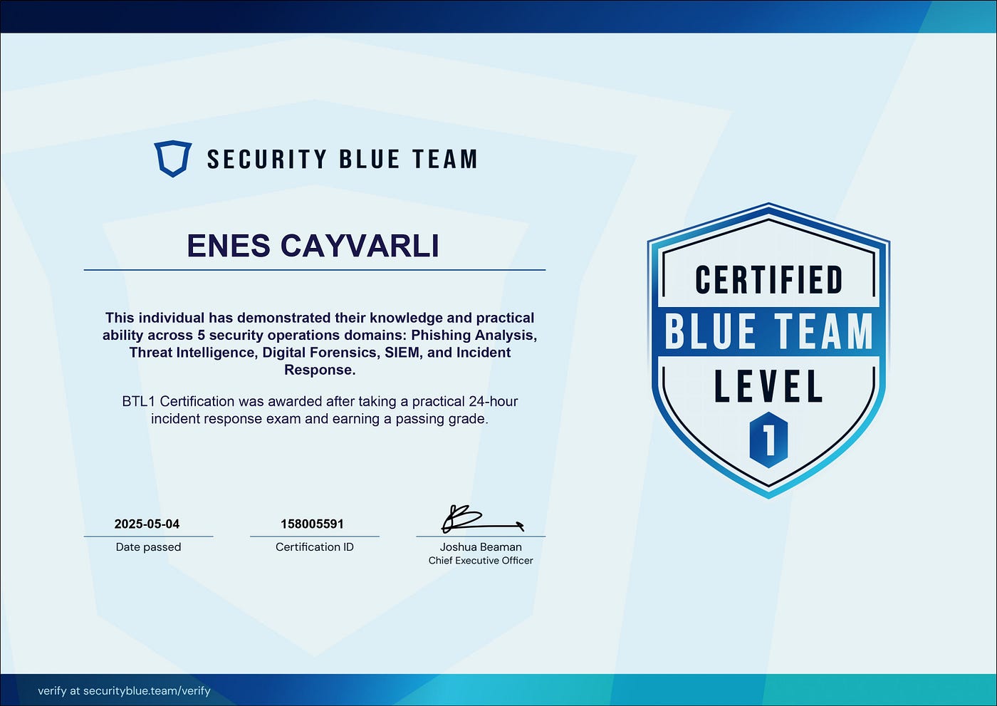 How I Passed the Blue Team Level 1 (BTL1) Certification Exam: My Experience and Tips
