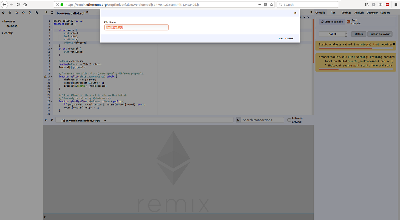 Write A Simple Contract On Top Of Ethereum | by arjuna sky kok | Coinmonks  | Medium