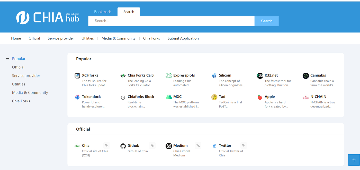 Find your handy tools and service providers of Chia network and Chia Forks  in ChiaHub | by Cecilia W. | Medium