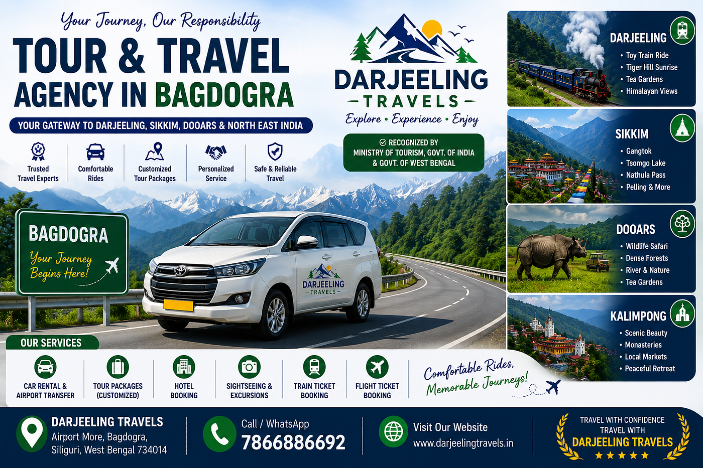 Tour and Travel Agency in Bagdogra: Your Gateway to Darjeeling, Sikkim, Dooars and North Bengal
