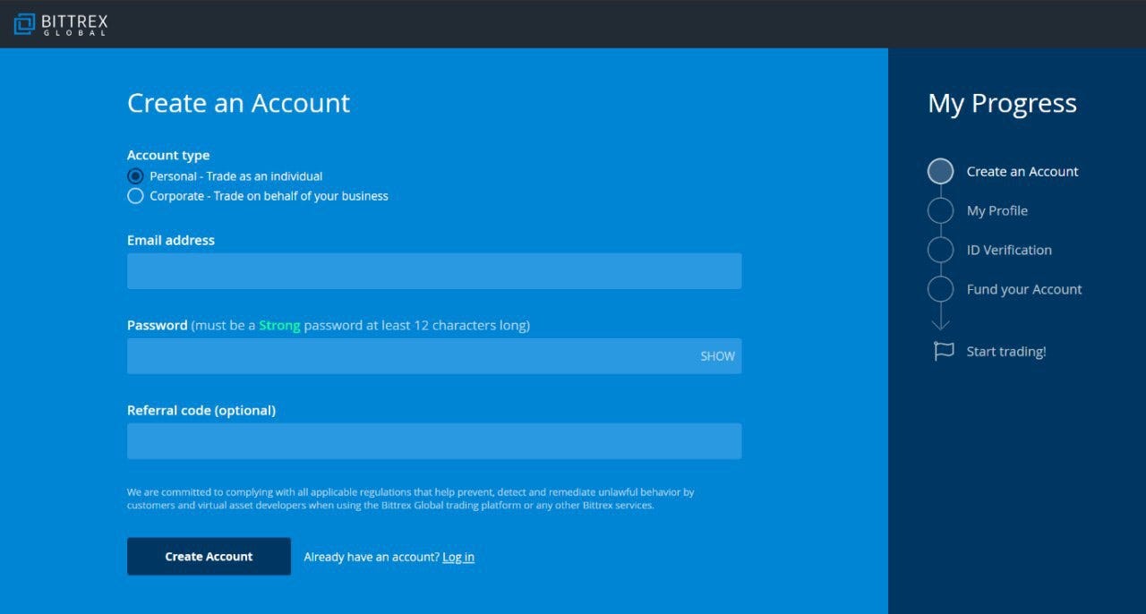 Creating a Bittrex Global Account | by Bittrex Global Team | Bittrex Global  | Medium