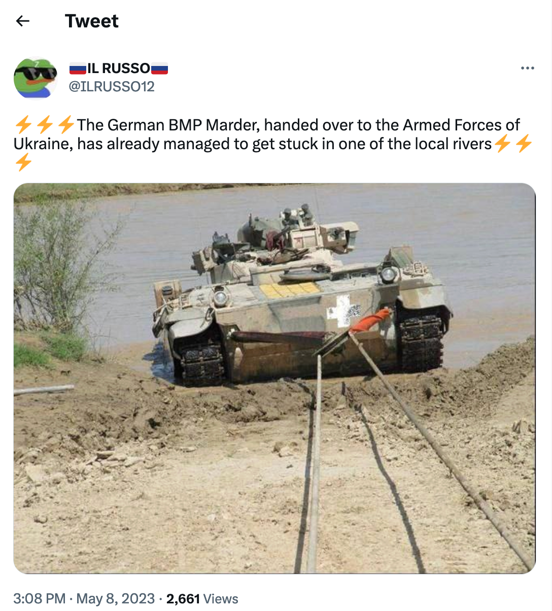 ALTERED: This is not a German BMP Marder infantry fighting vehicle